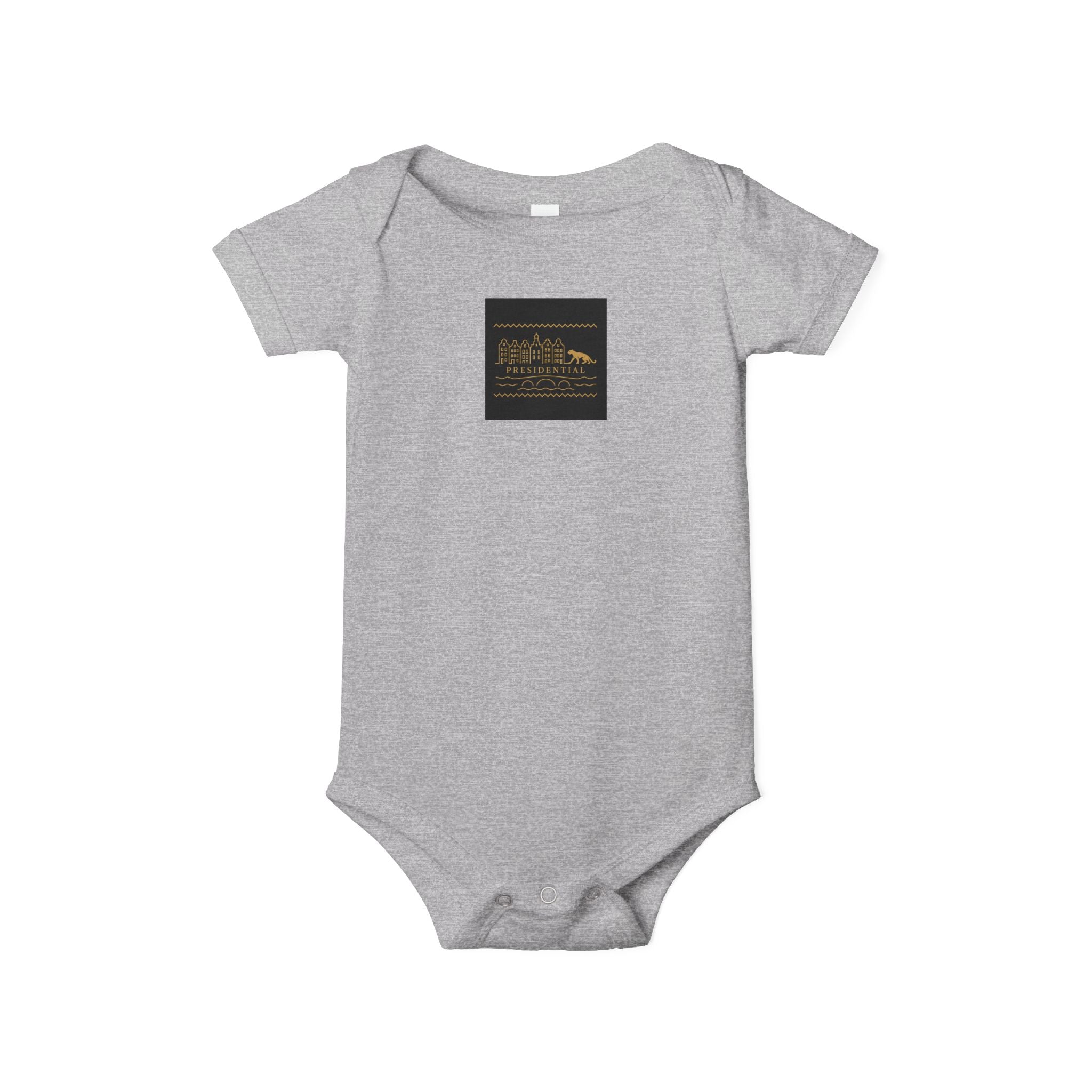 Infant One-Piece Bodysuit — 'Presidential' Gold Lion Logo Baby Bodysuit