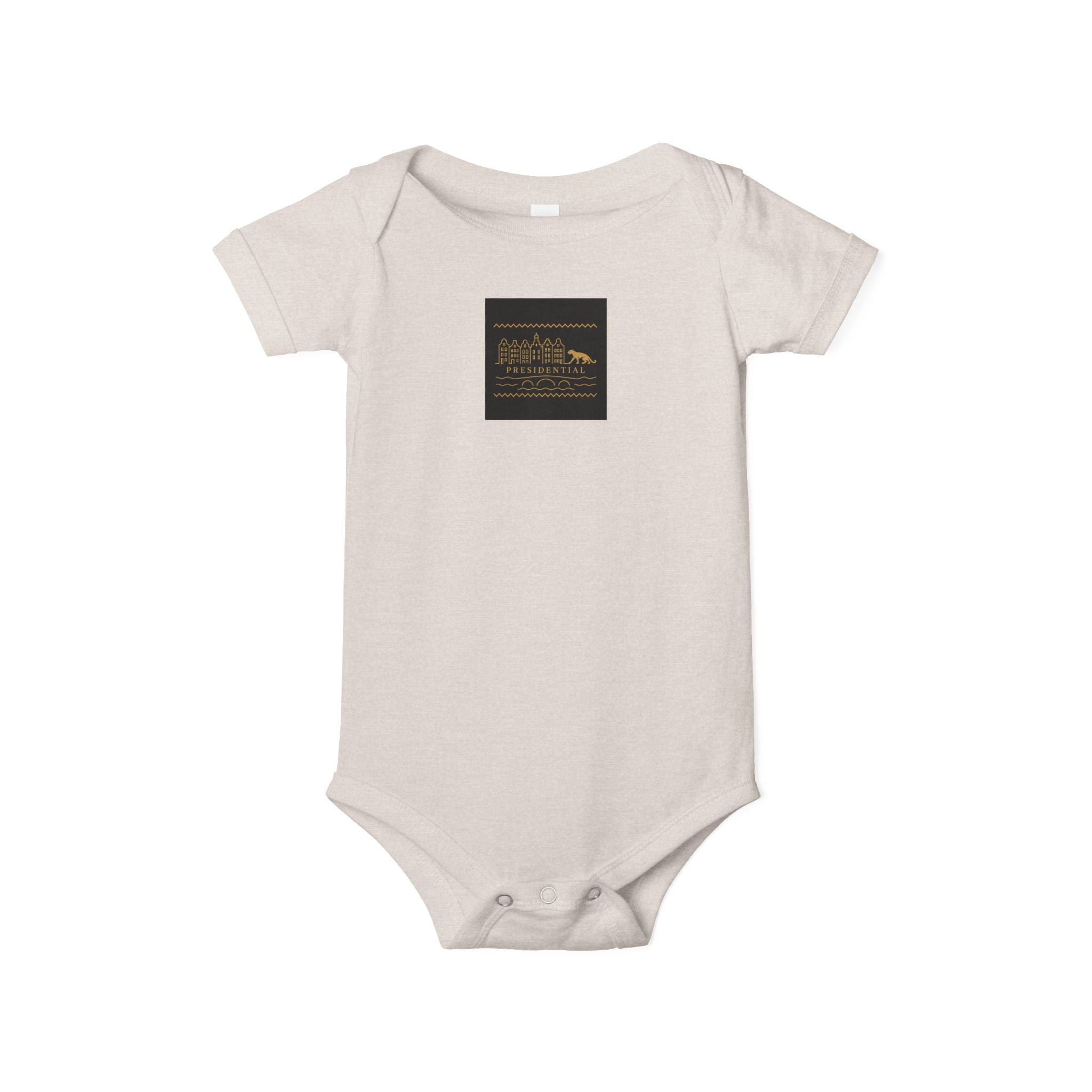 Infant One-Piece Bodysuit — 'Presidential' Gold Lion Logo Baby Bodysuit