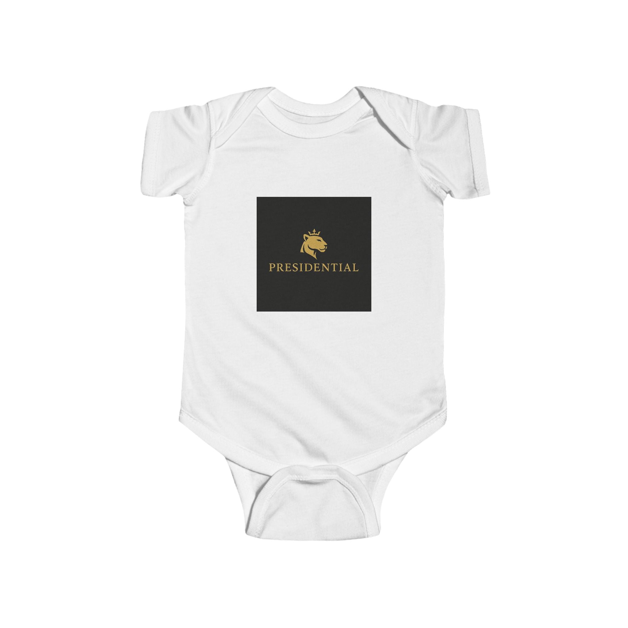 Infant Bodysuit - 'President-Real' Gold Logo Baby One-Piece