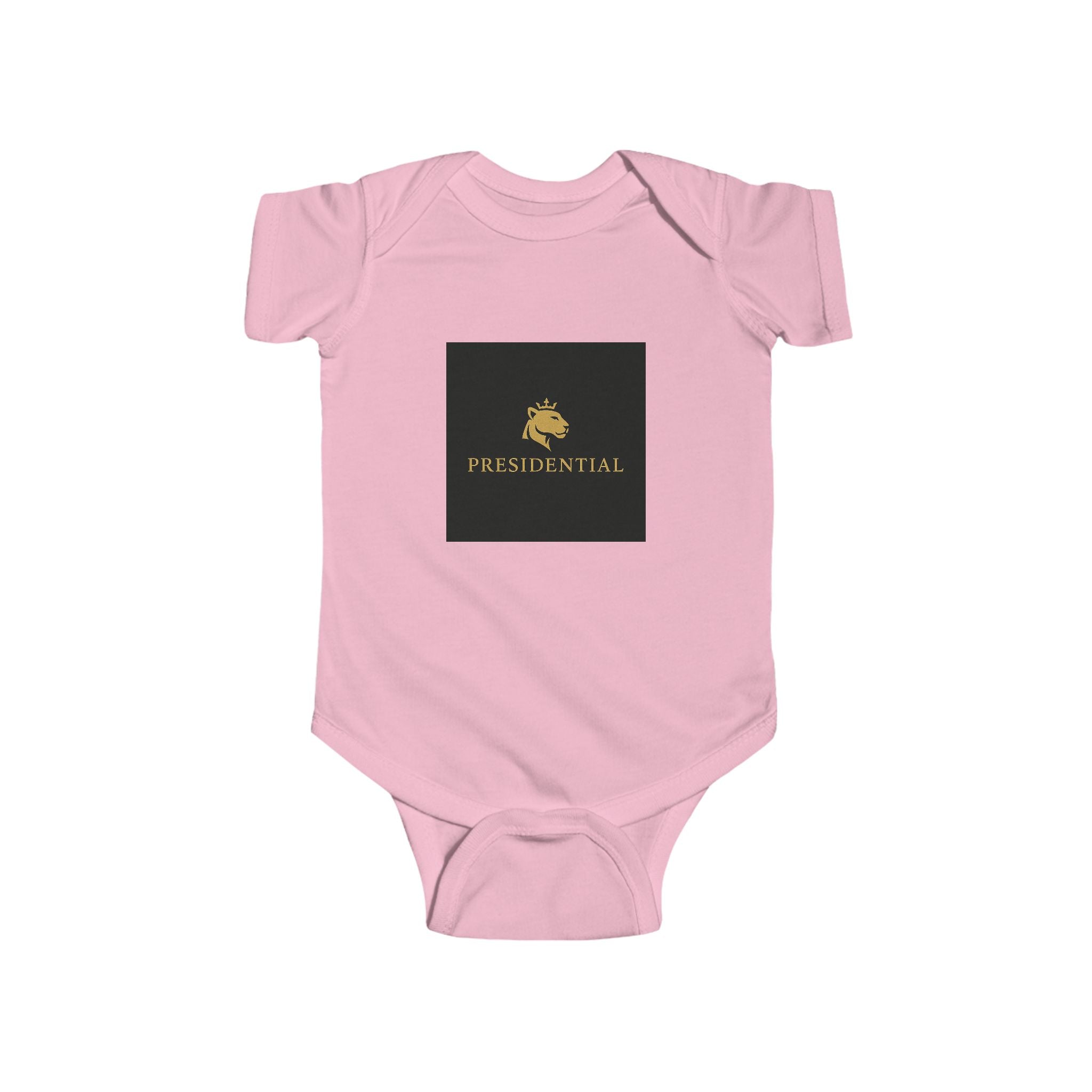 Infant Bodysuit - 'President-Real' Gold Logo Baby One-Piece
