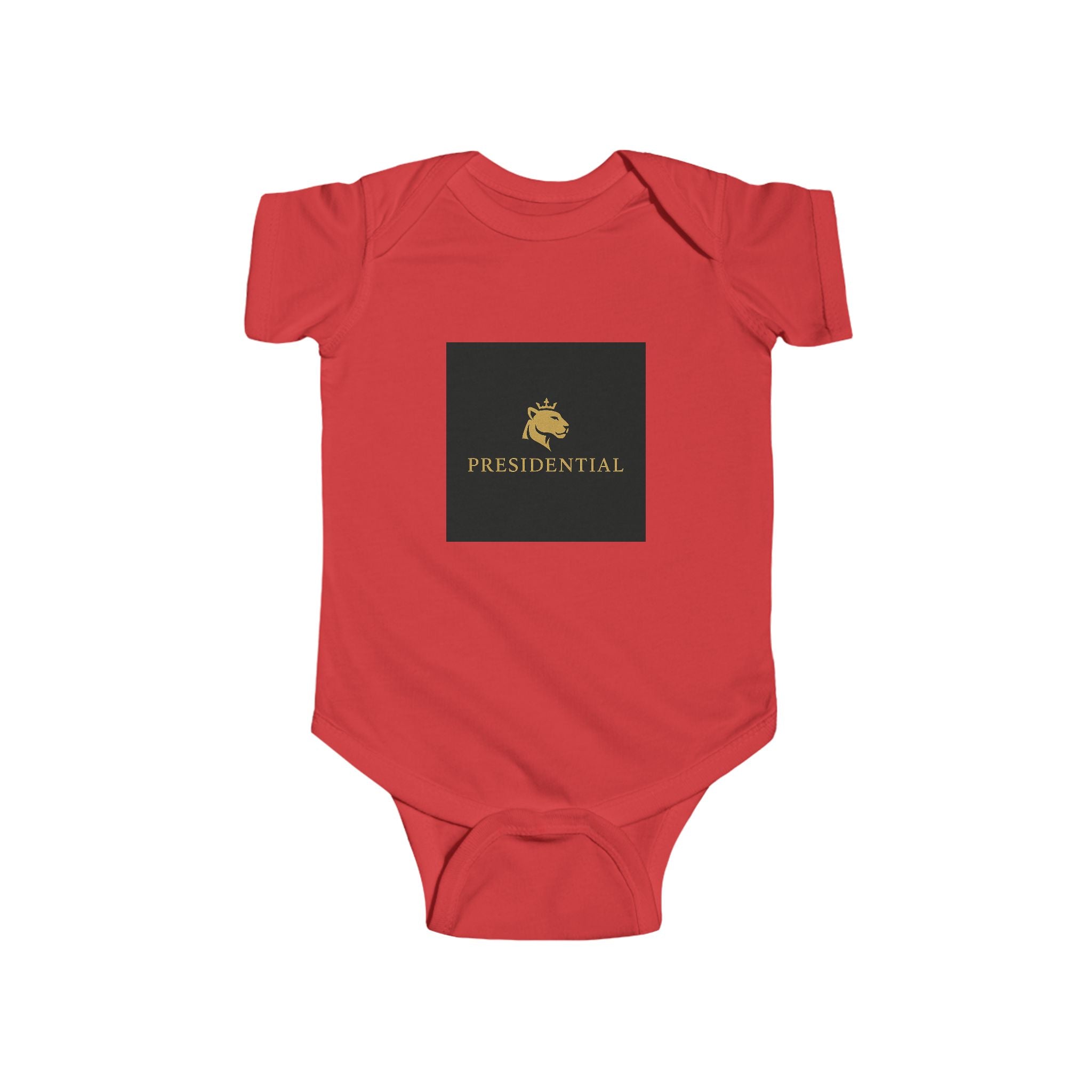 Infant Bodysuit - 'President-Real' Gold Logo Baby One-Piece