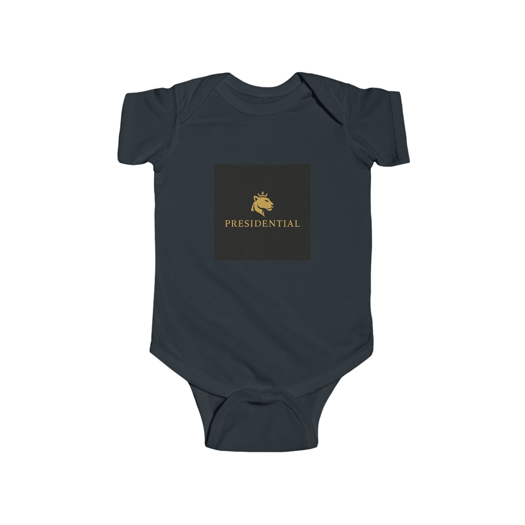 Infant Bodysuit - 'President-Real' Gold Logo Baby One-Piece