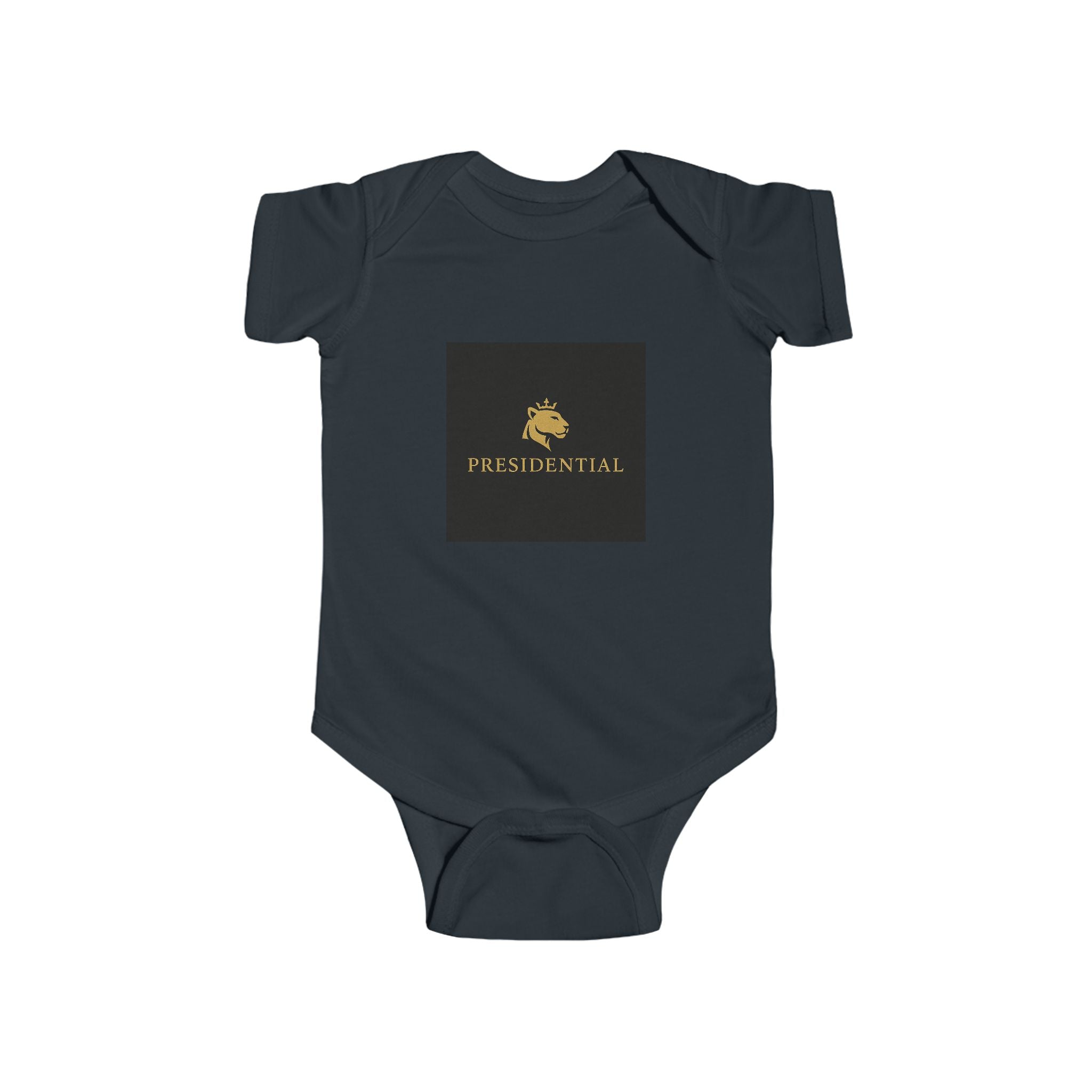 Infant Bodysuit - 'President-Real' Gold Logo Baby One-Piece