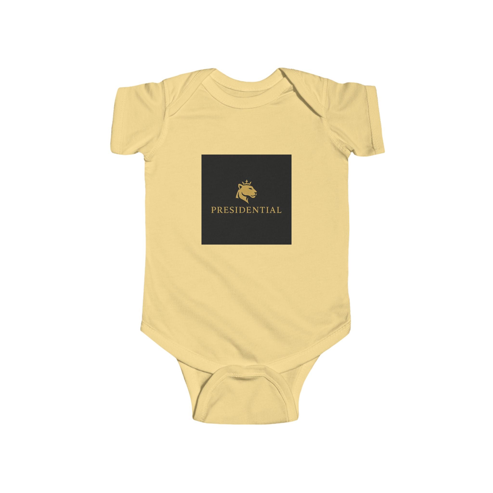 Infant Bodysuit - 'President-Real' Gold Logo Baby One-Piece