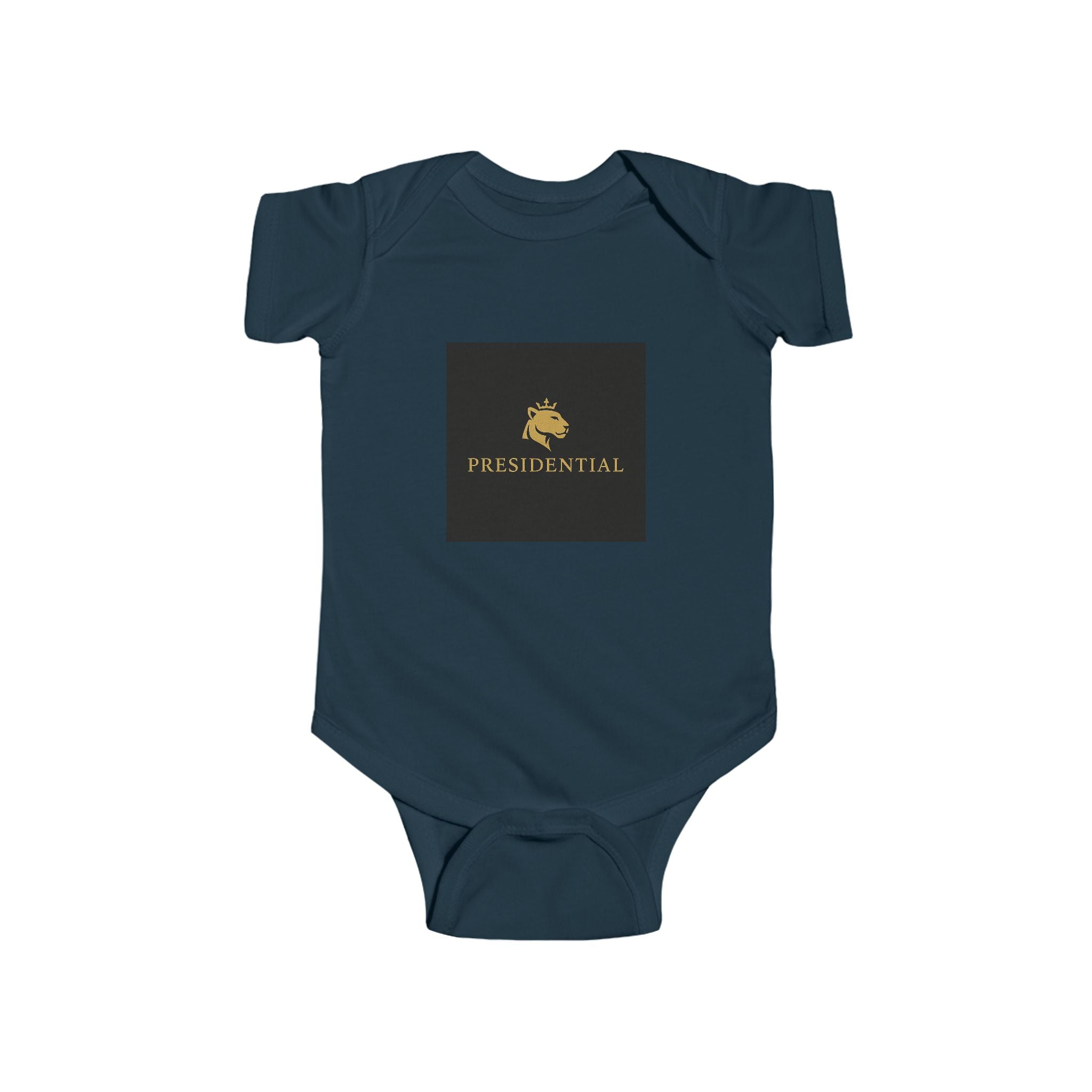 Infant Bodysuit - 'President-Real' Gold Logo Baby One-Piece