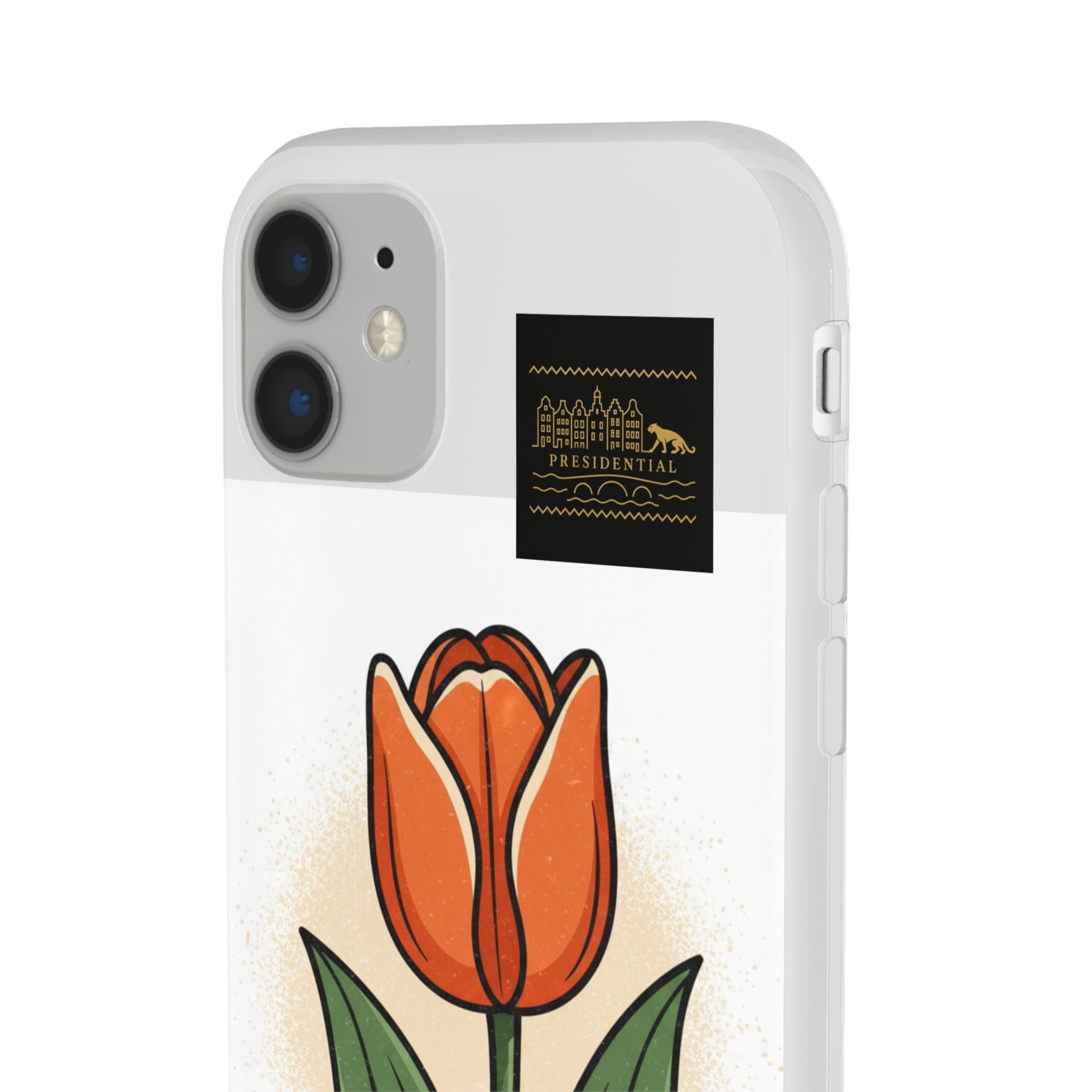 Orange Tulip Phone Case – Floral Flexi Case for Women, Spring Gift