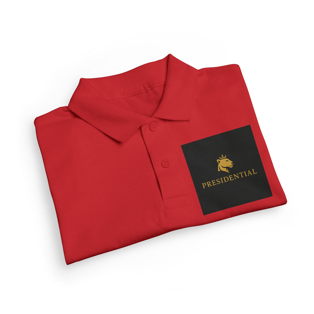 Youth Polo — Presidential Clothing Brand Logo (Gold Leopard)