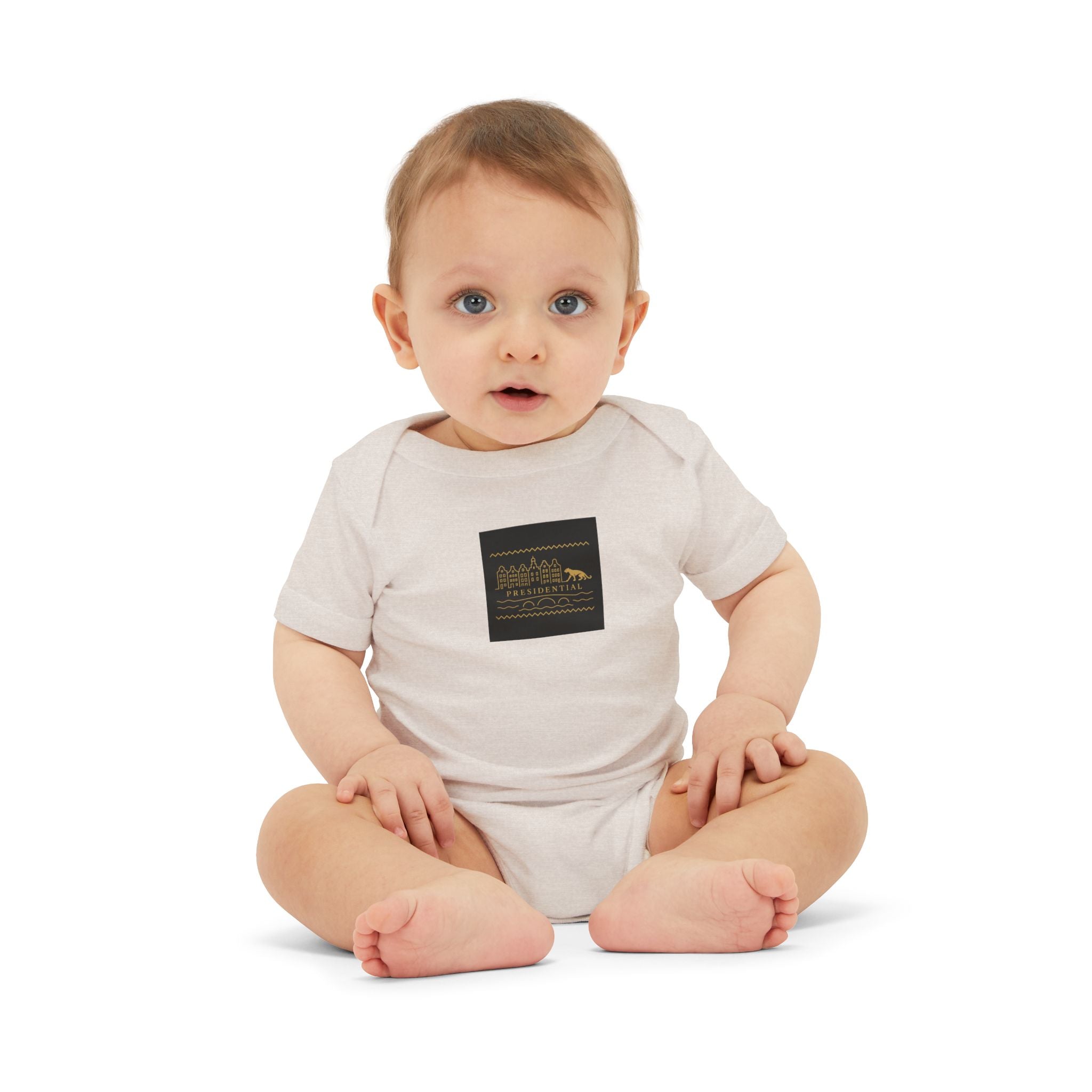 Infant One-Piece Bodysuit — 'Presidential' Gold Lion Logo Baby Bodysuit