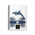 Dolphin Cityscape Spiral Notebook — Ruled Journal for Travel Notes & Daily Sketches