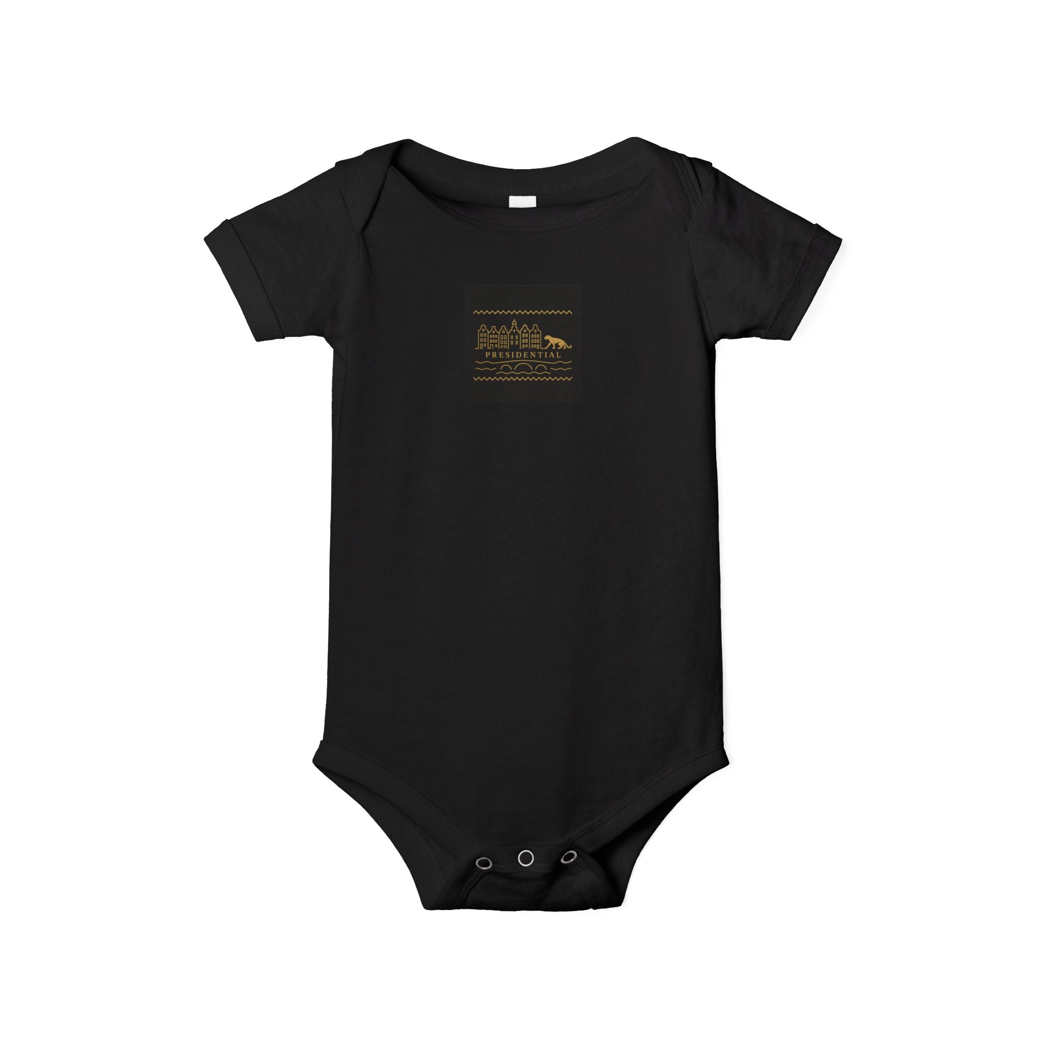 Infant One-Piece Bodysuit — 'Presidential' Gold Lion Logo Baby Bodysuit