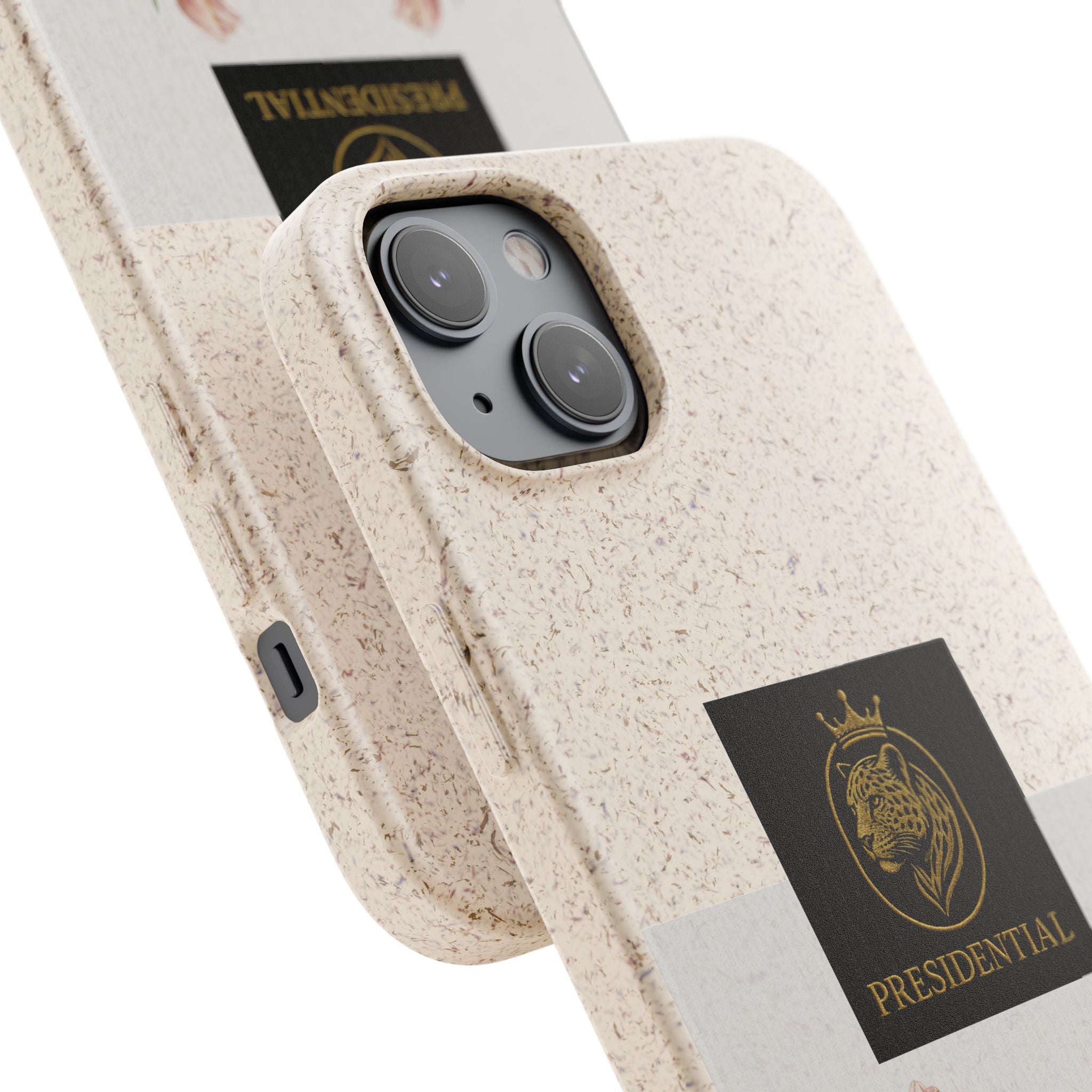 Biodegradable Phone Case — Presidential Lion Crest with Floral Wreath