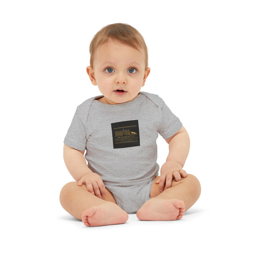 Infant One-Piece Bodysuit — 'Presidential' Gold Lion Logo Baby Bodysuit