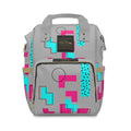 Geometric Neon Diaper Backpack — Multifunctional Baby Changing Bag