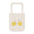 Amsterdam City Map Tote — Yellow Bike Illustration Organic Canvas Tote Bag
