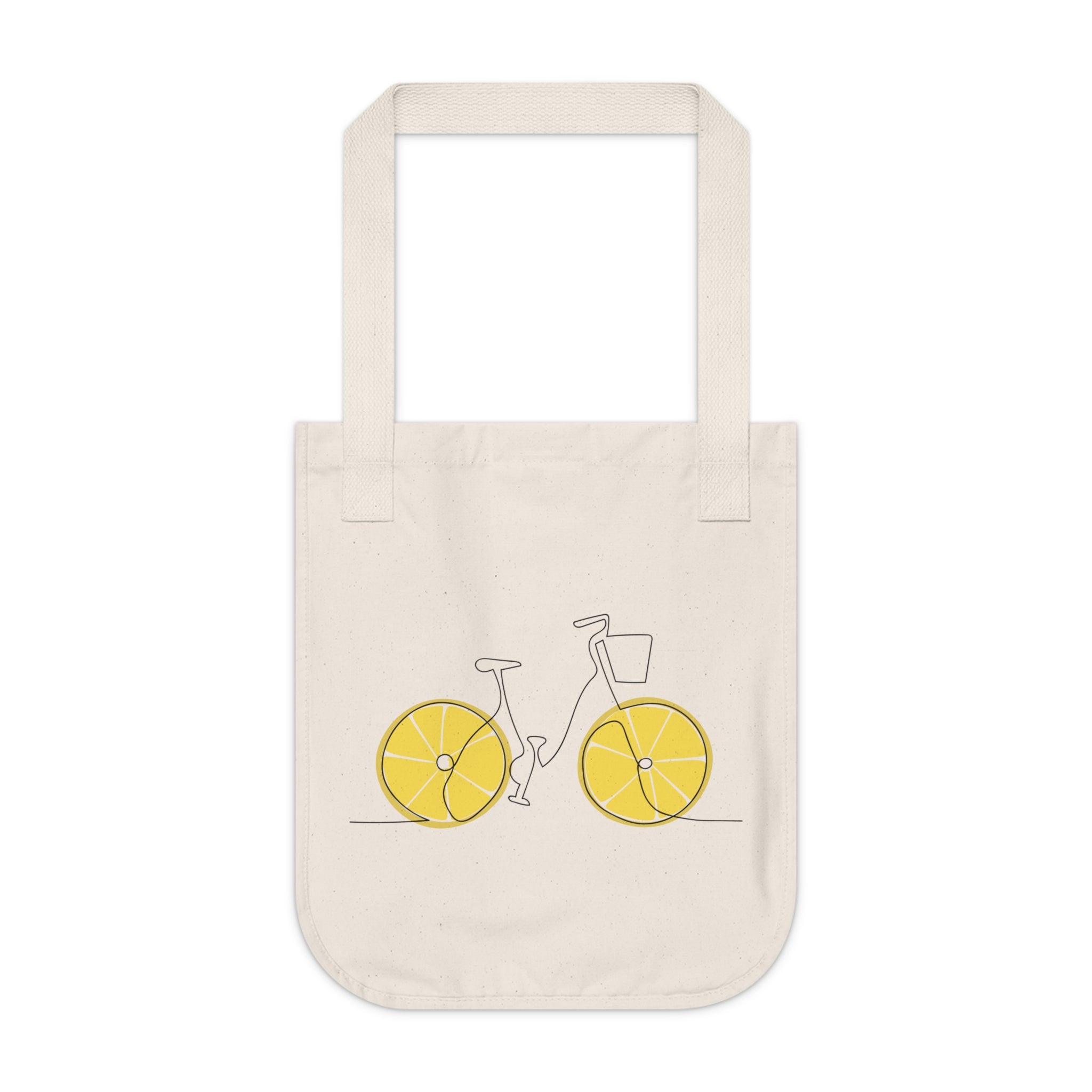 Amsterdam City Map Tote — Yellow Bike Illustration Organic Canvas Tote Bag