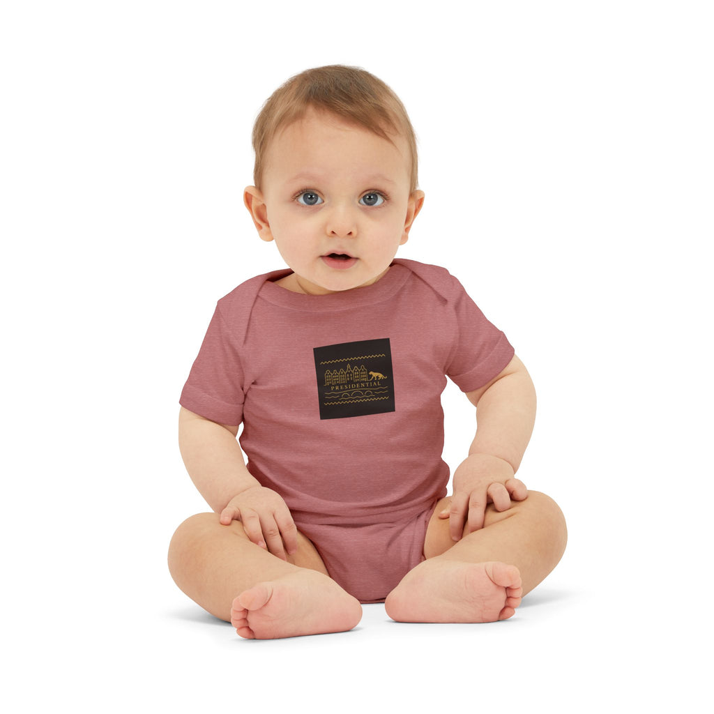 Infant One-Piece Bodysuit — 'Presidential' Gold Lion Logo Baby Bodysuit