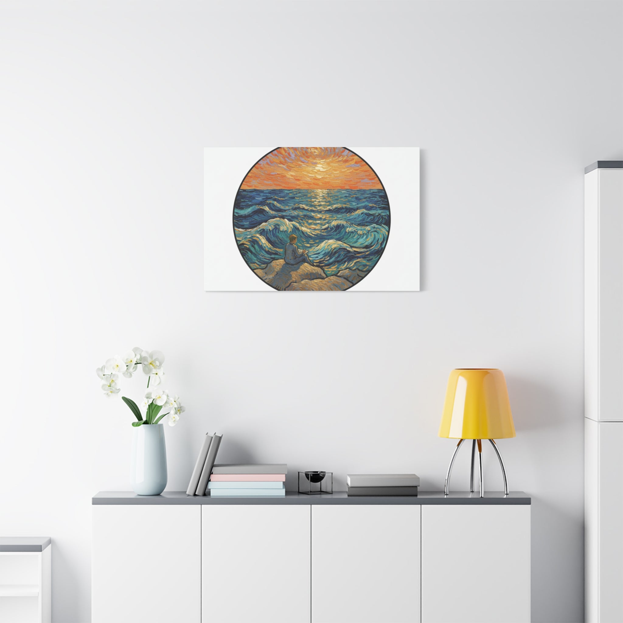 Presidential Sunset Figure Canvas — Ocean Edition