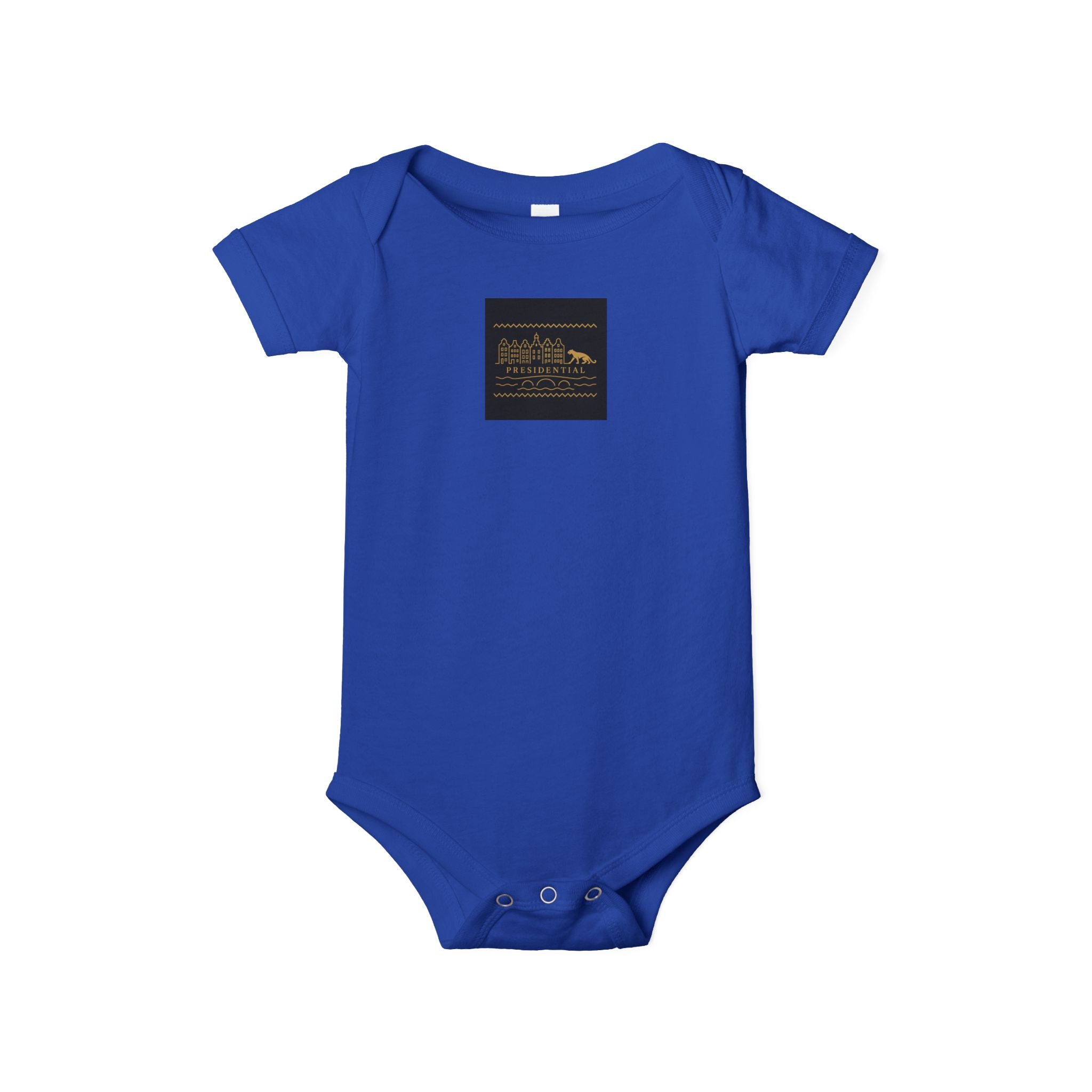 Infant One-Piece Bodysuit — 'Presidential' Gold Lion Logo Baby Bodysuit