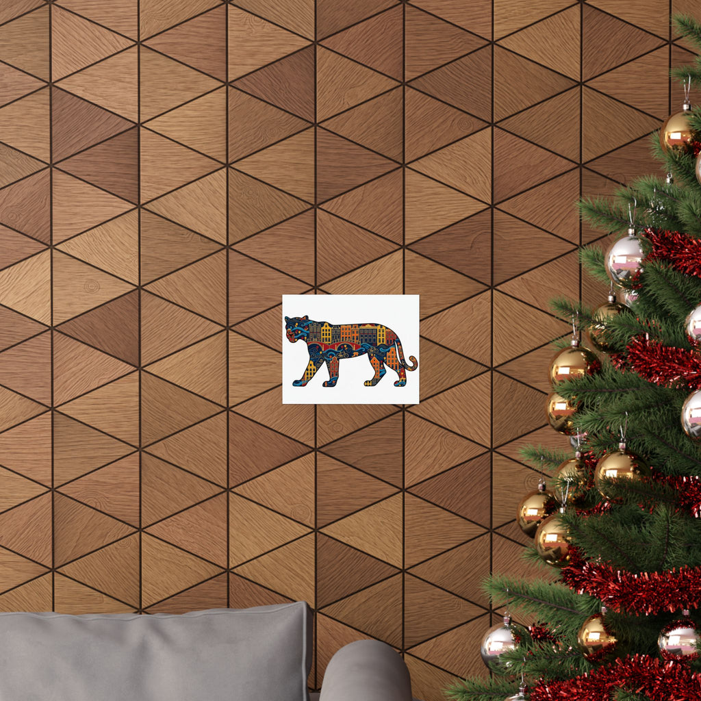 Presidential Cityscape Poster — Vibrant Animal Silhouette Wall Art