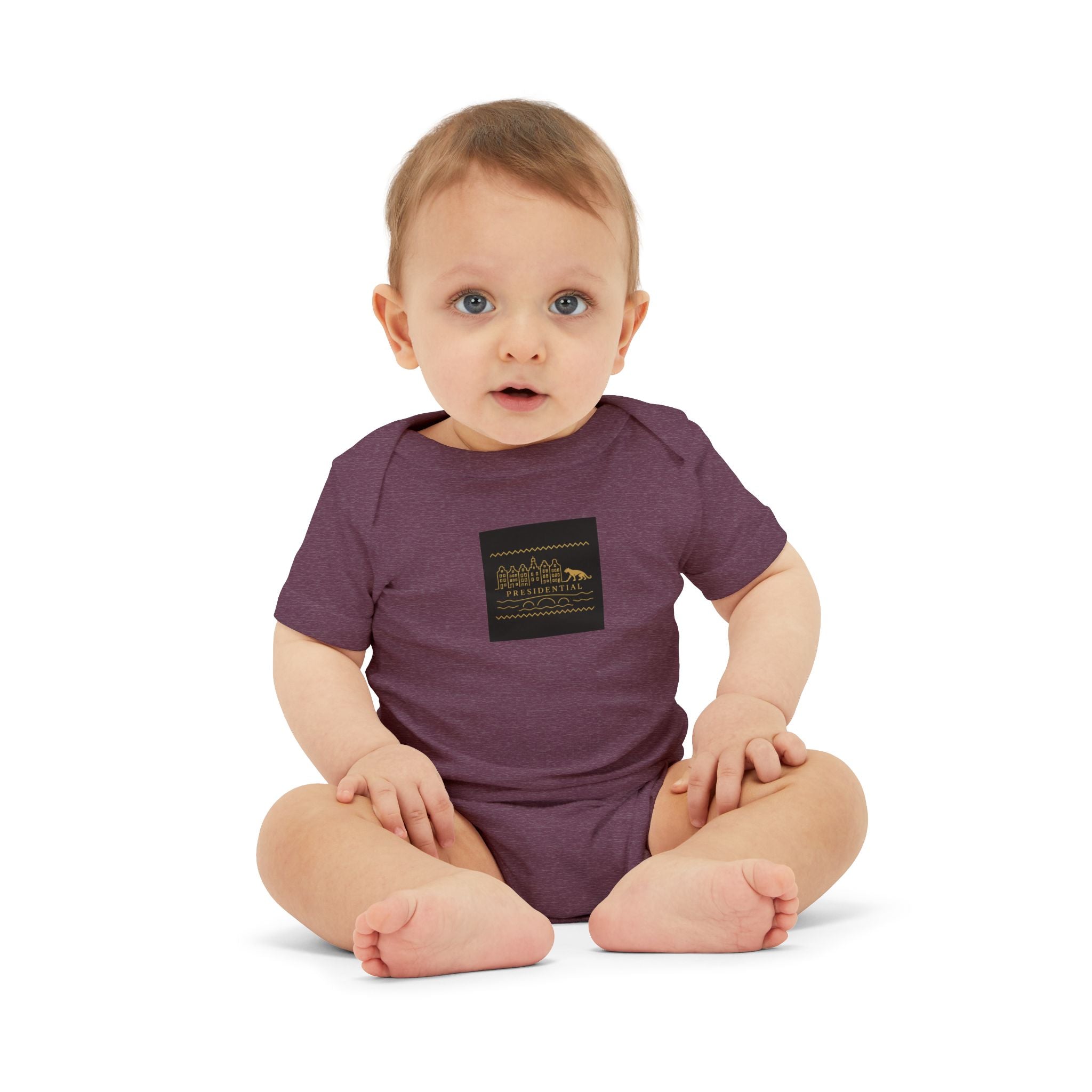 Infant One-Piece Bodysuit — 'Presidential' Gold Lion Logo Baby Bodysuit