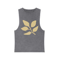 Stonewash Muscle Tank — Minimal Gold Leaf & Panther Graphic