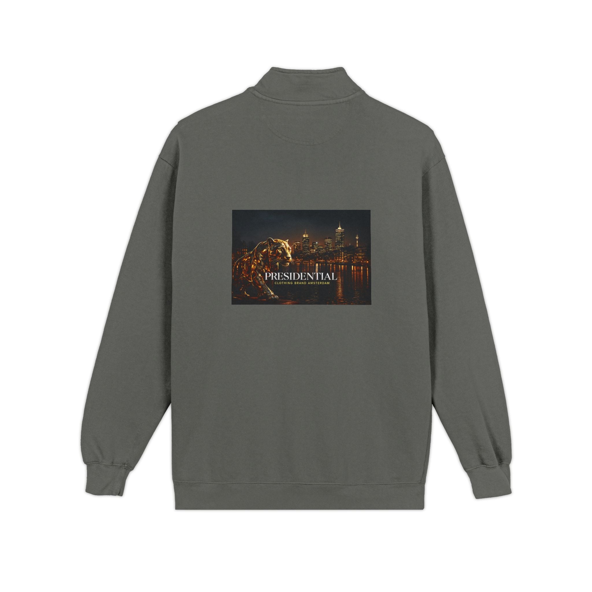 Quarter-Zip Sweatshirt — Night City 'Presidential' Graphic