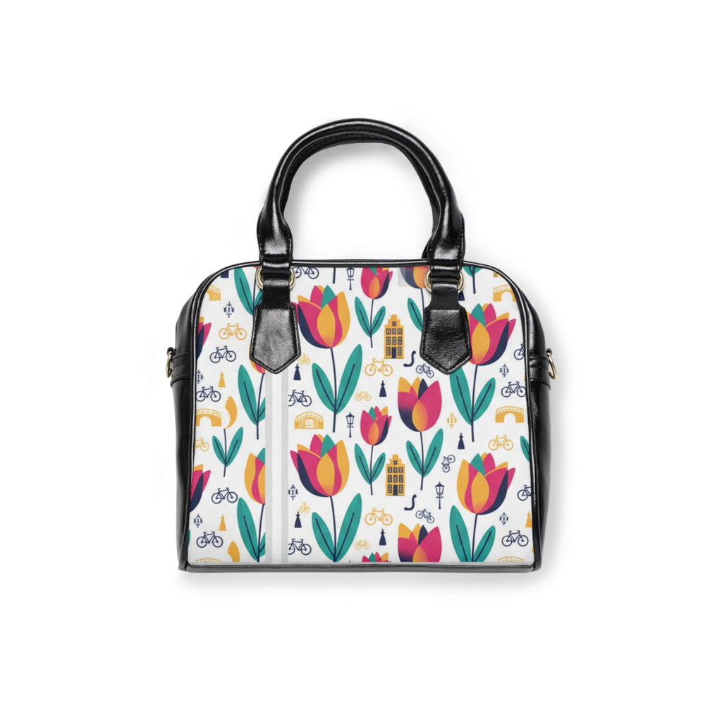 Tulip Parade Shoulder Handbag — Floral City Cycling Pattern