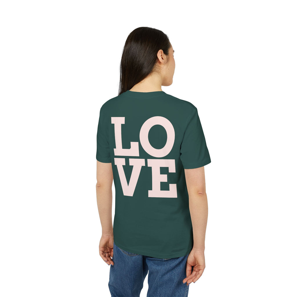 Daisy Love Graphic T-Shirt — Pink Floral Front Daisy with 'LOVE' Back Print