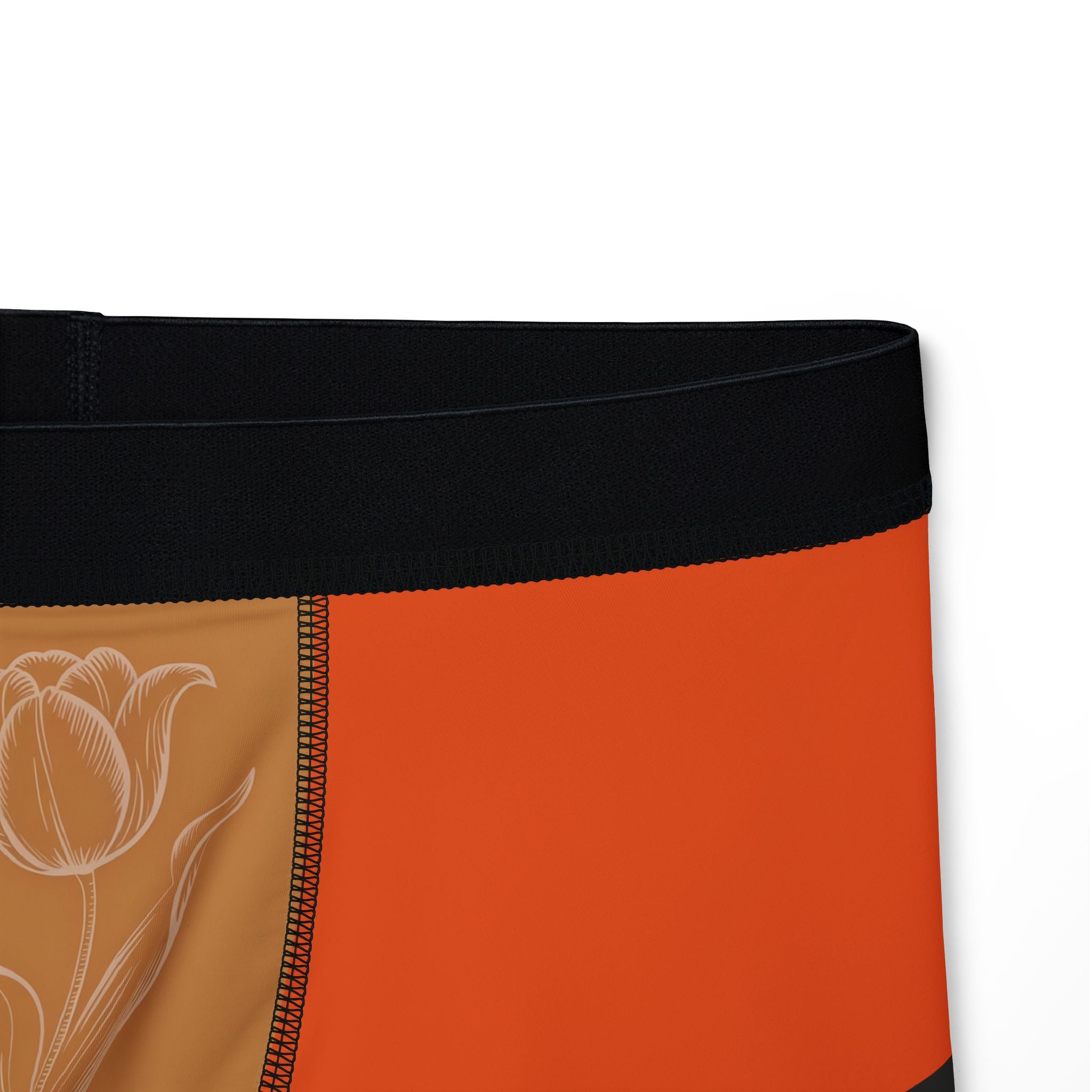 Orange Tulip Boxer Briefs — Floral Men's Boxer Shorts