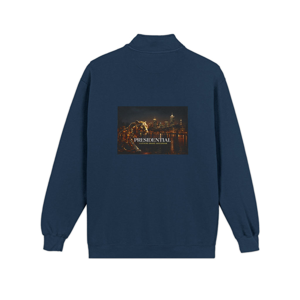 Quarter-Zip Sweatshirt — Night City 'Presidential' Graphic