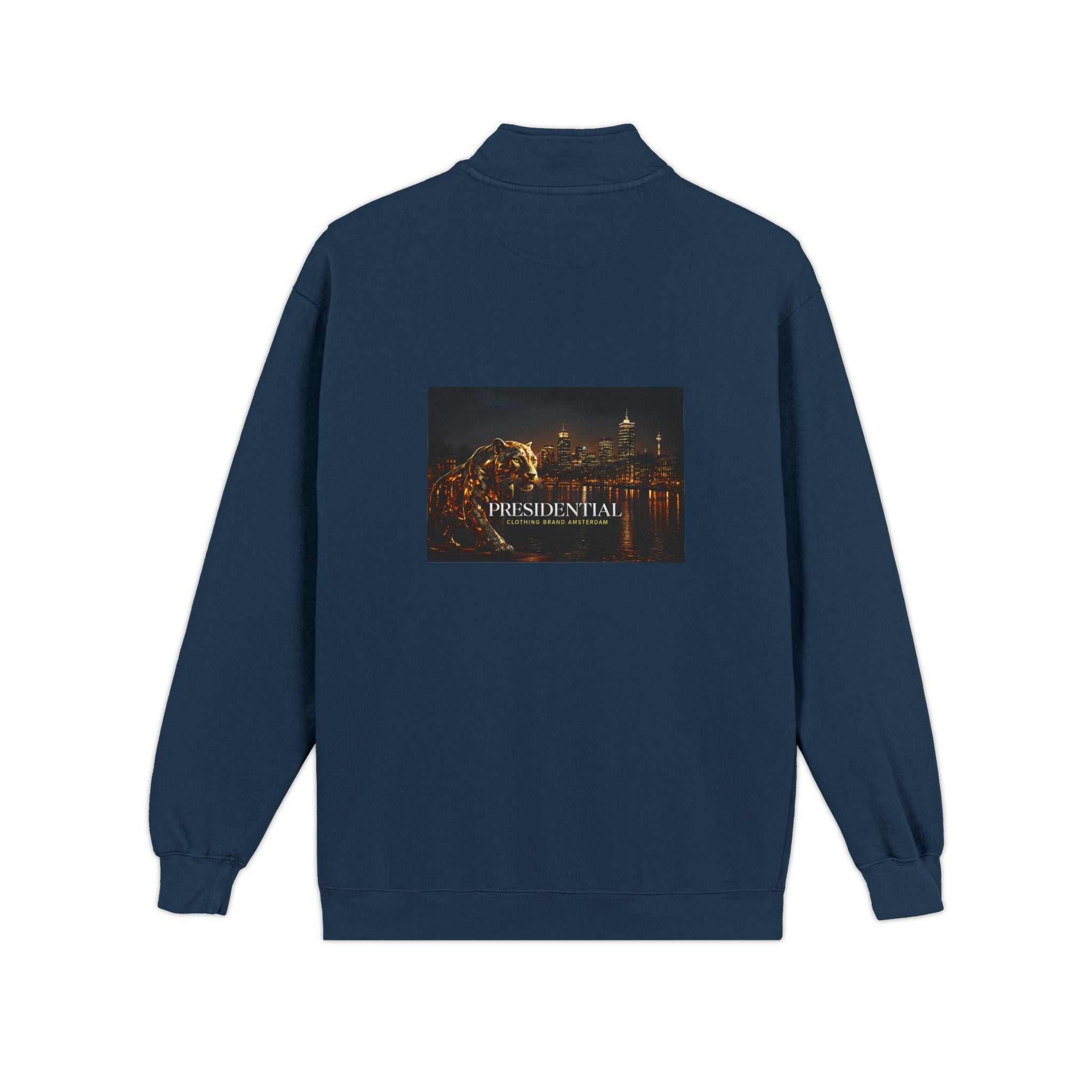 Quarter-Zip Sweatshirt — Night City 'Presidential' Graphic