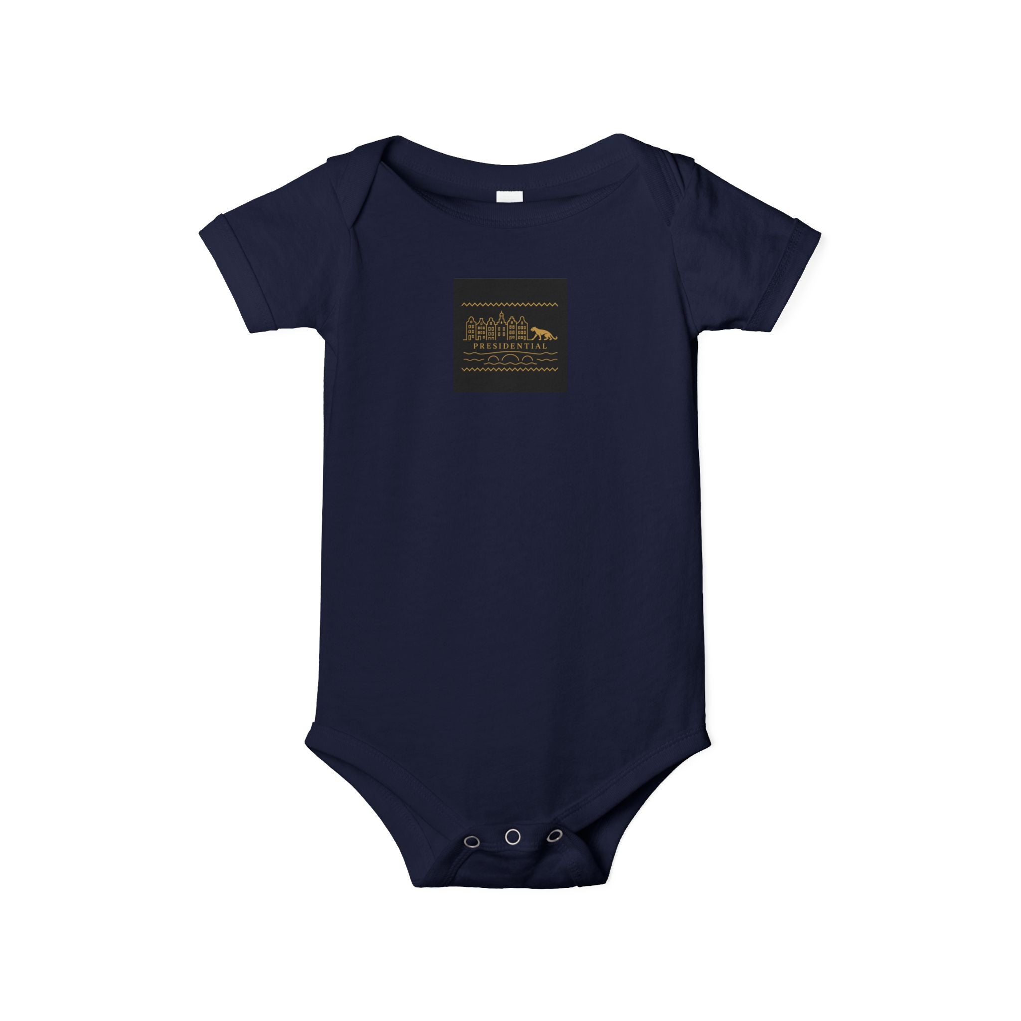 Infant One-Piece Bodysuit — 'Presidential' Gold Lion Logo Baby Bodysuit