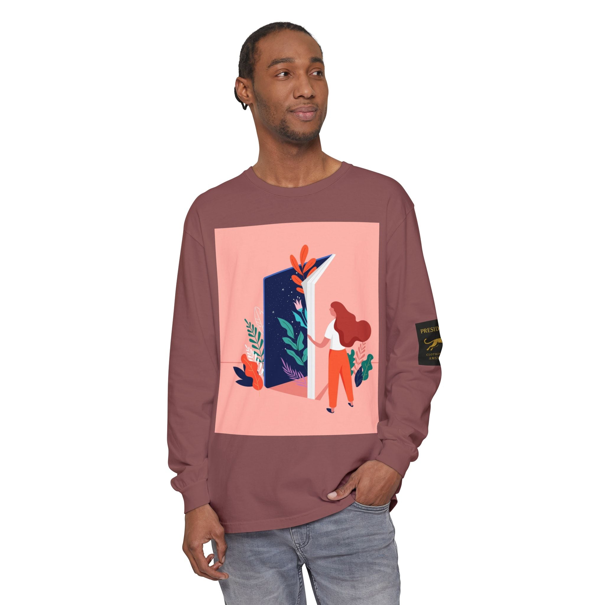 Long Sleeve T-Shirt — Modern Botanical Illustrated Graphic