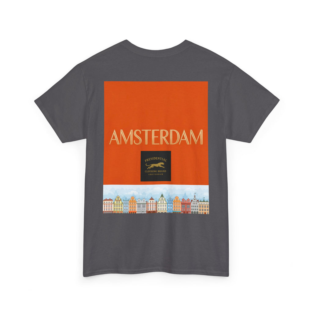 Amsterdam Tulip Graphic Tee — Vintage Cityscape Travel T‑Shirt
