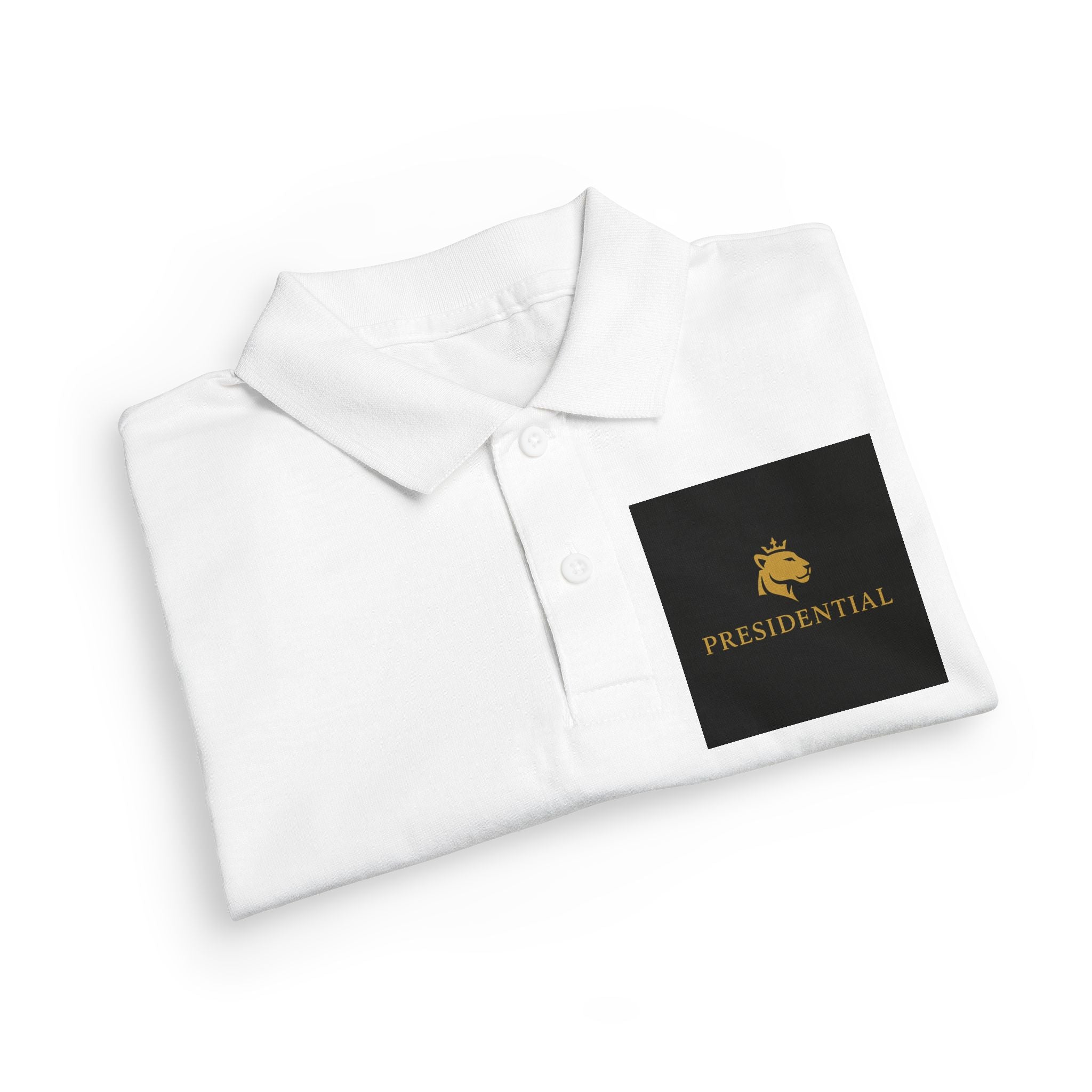 Youth Polo — Presidential Clothing Brand Logo (Gold Leopard)