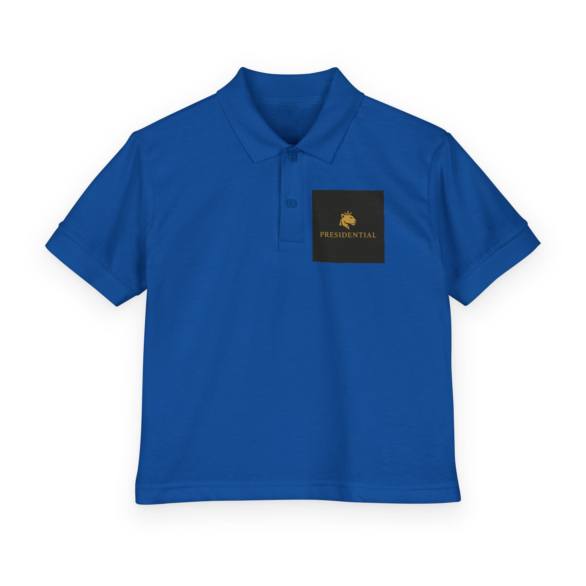 Youth Polo — Presidential Clothing Brand Logo (Gold Leopard)