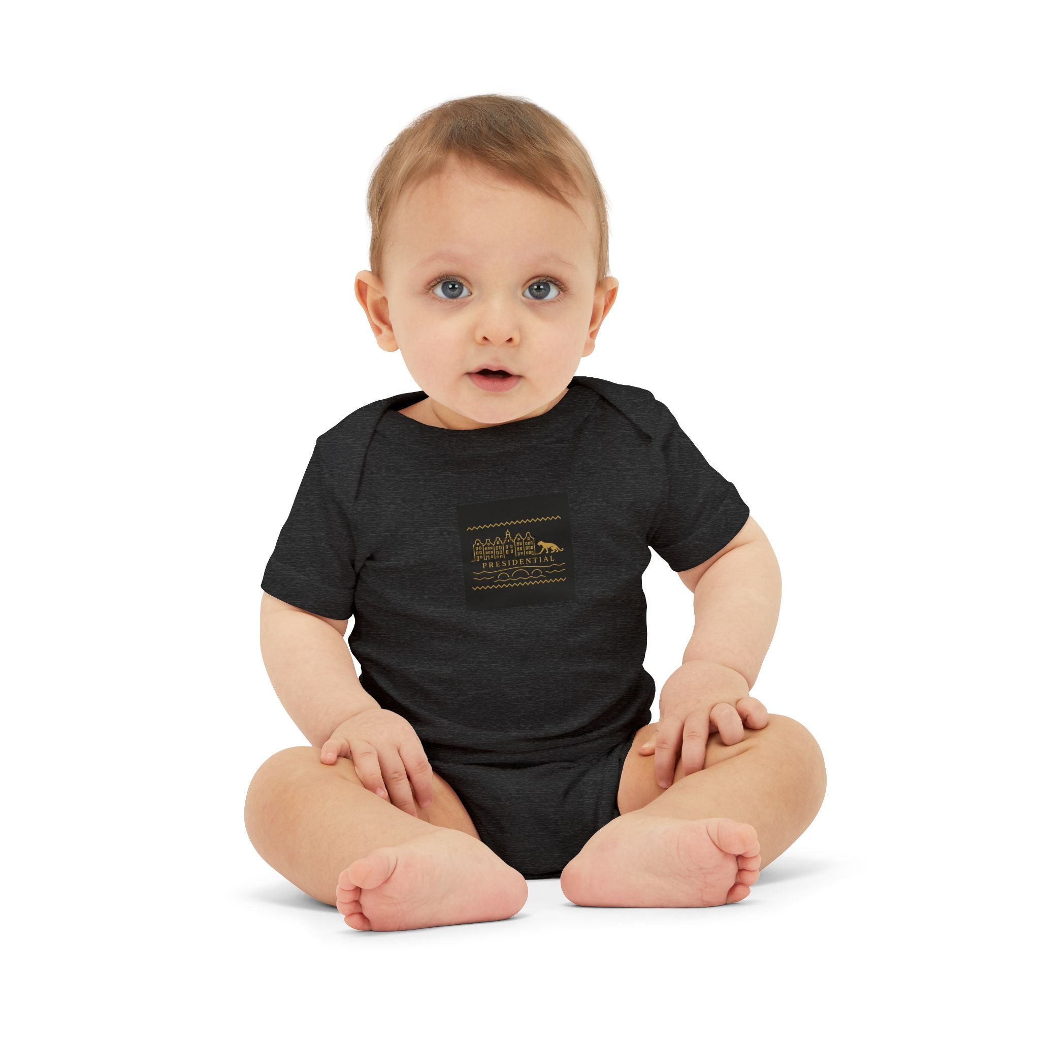Infant One-Piece Bodysuit — 'Presidential' Gold Lion Logo Baby Bodysuit