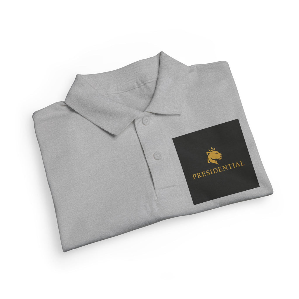 Youth Polo — Presidential Clothing Brand Logo (Gold Leopard)