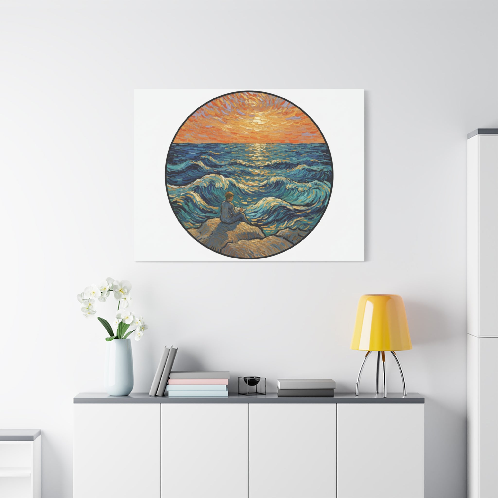 Presidential Sunset Figure Canvas — Ocean Edition