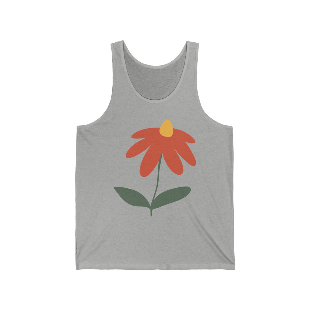 Floral & Presidential Graphic Tank Top — Minimal Flower and Bold Emblem Jersey Tank