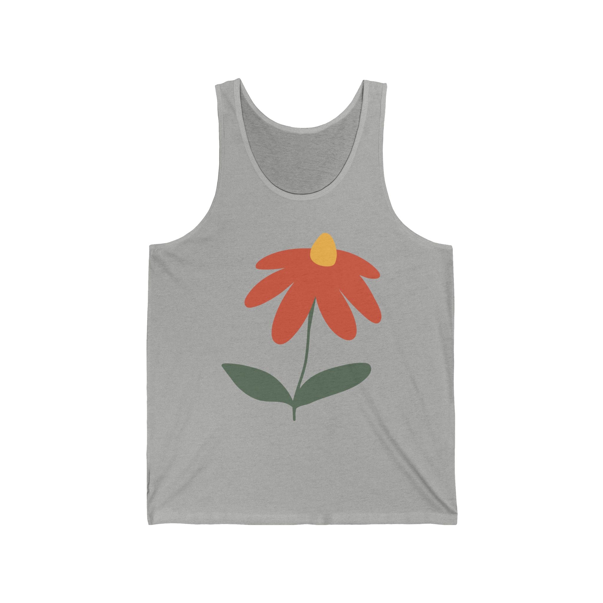 Floral & Presidential Graphic Tank Top — Minimal Flower and Bold Emblem Jersey Tank