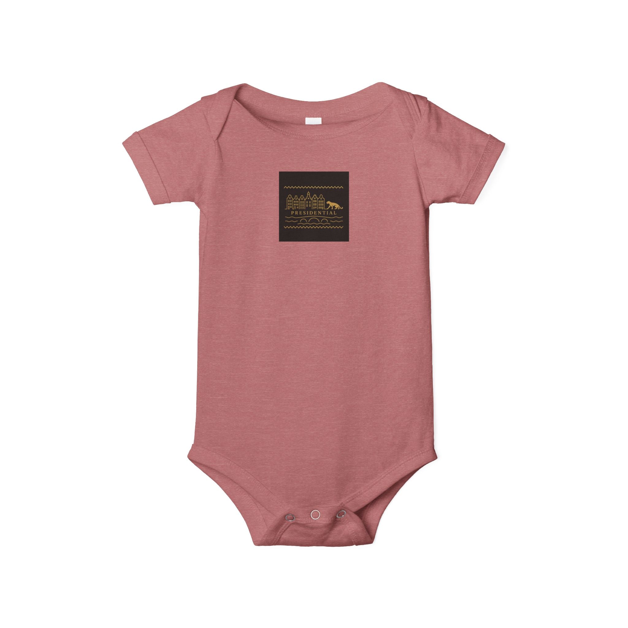 Infant One-Piece Bodysuit — 'Presidential' Gold Lion Logo Baby Bodysuit