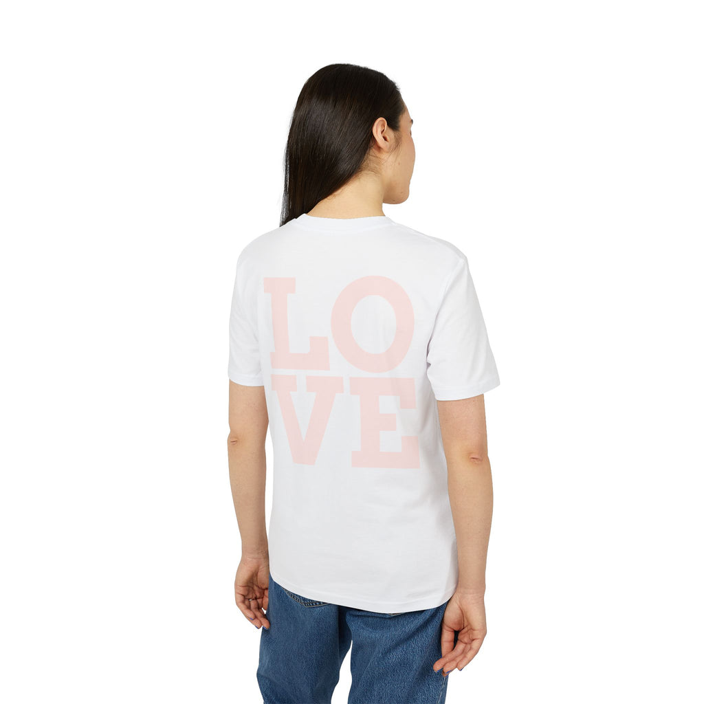 Daisy Love Graphic T-Shirt — Pink Floral Front Daisy with 'LOVE' Back Print