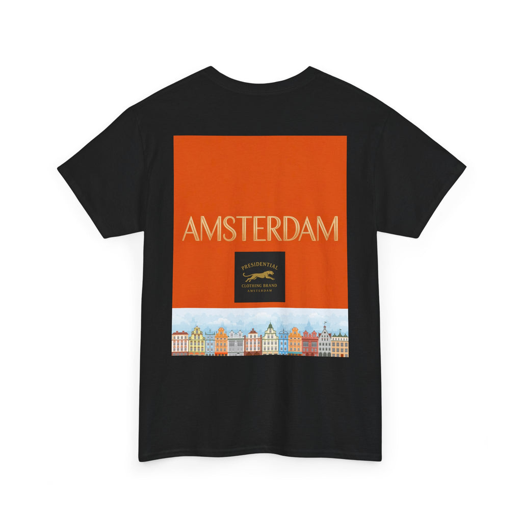 Amsterdam Tulip Graphic Tee — Vintage Cityscape Travel T‑Shirt