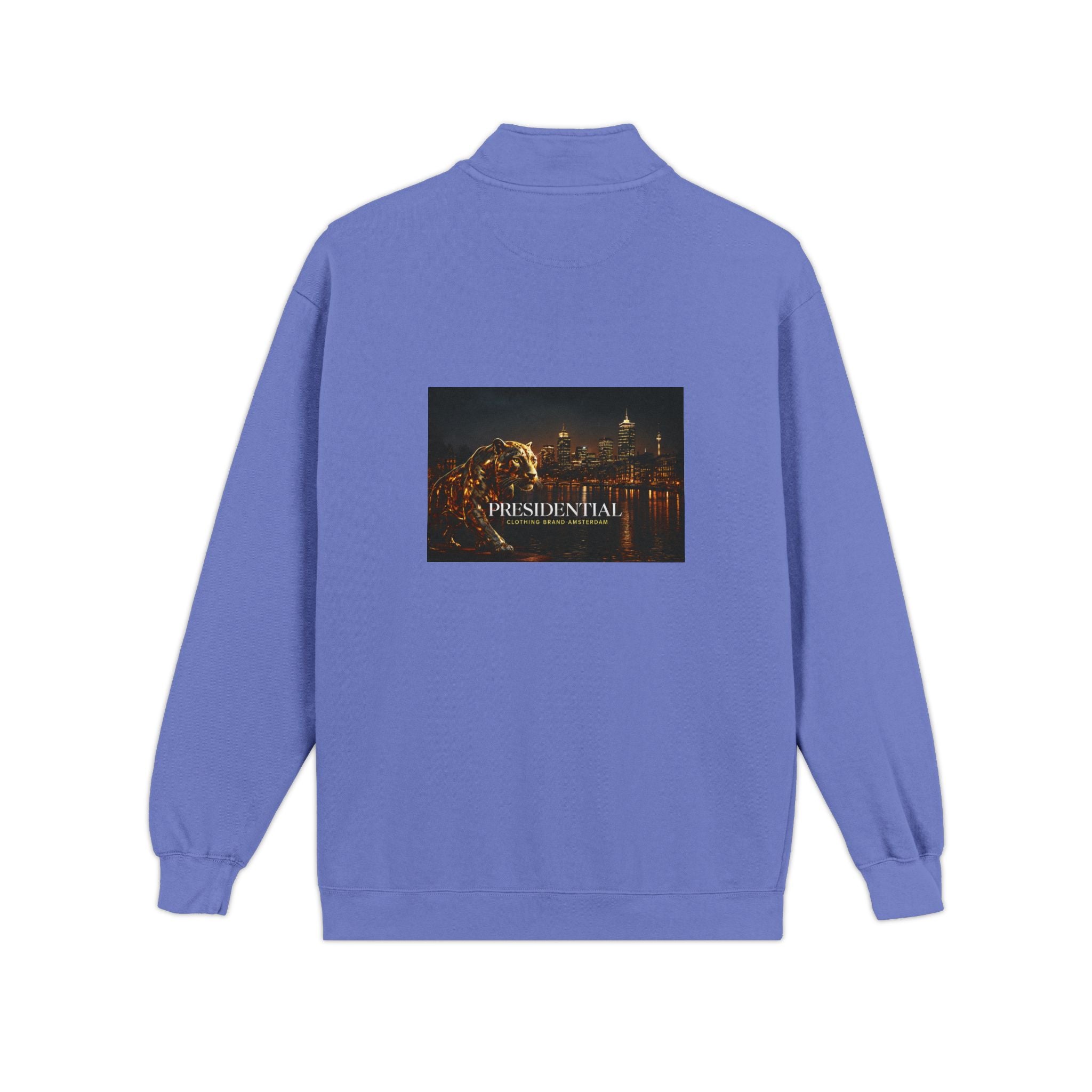 Quarter-Zip Sweatshirt — Night City 'Presidential' Graphic
