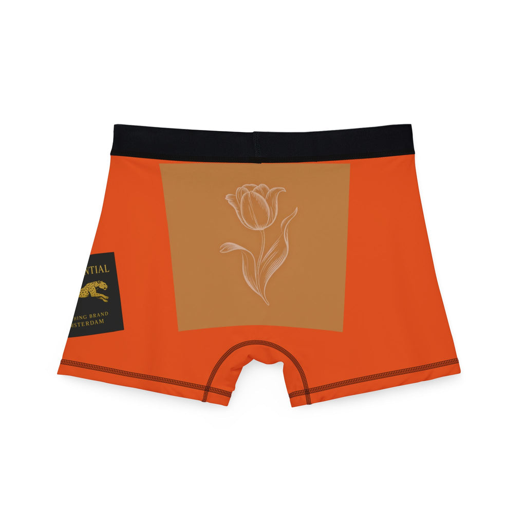 Orange Tulip Boxer Briefs — Floral Men's Boxer Shorts