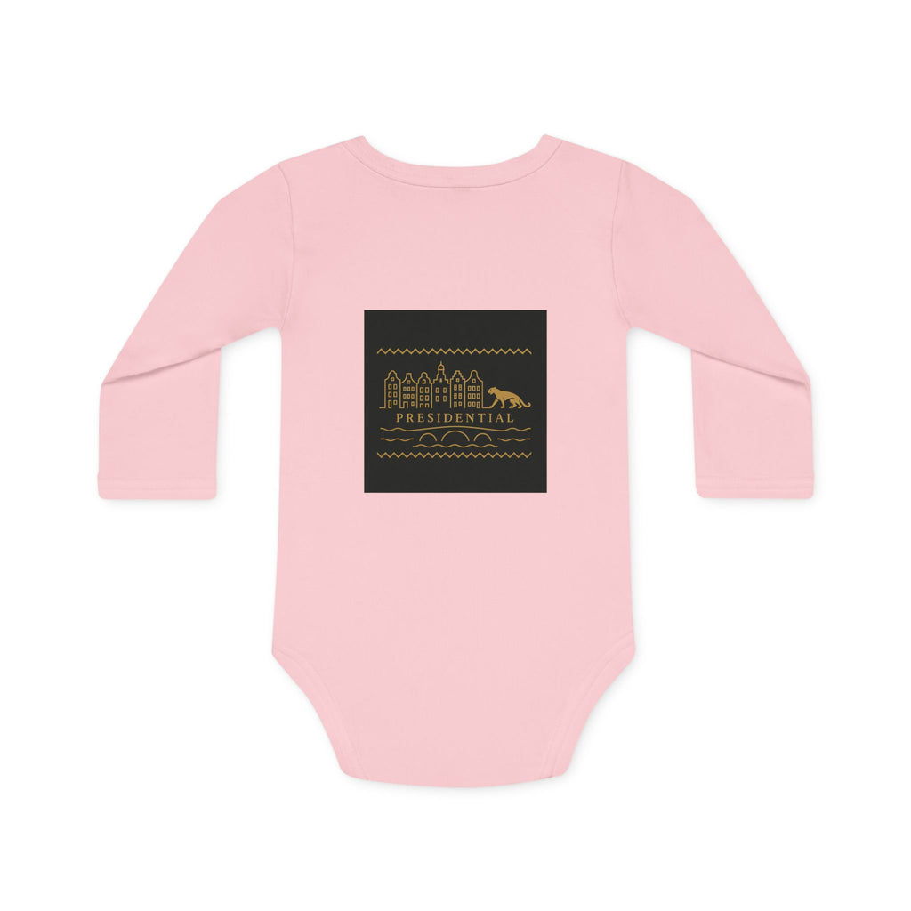Baby Bodysuit — 'Presidential' Gold Leopard Organic Long-Sleeve Onesie