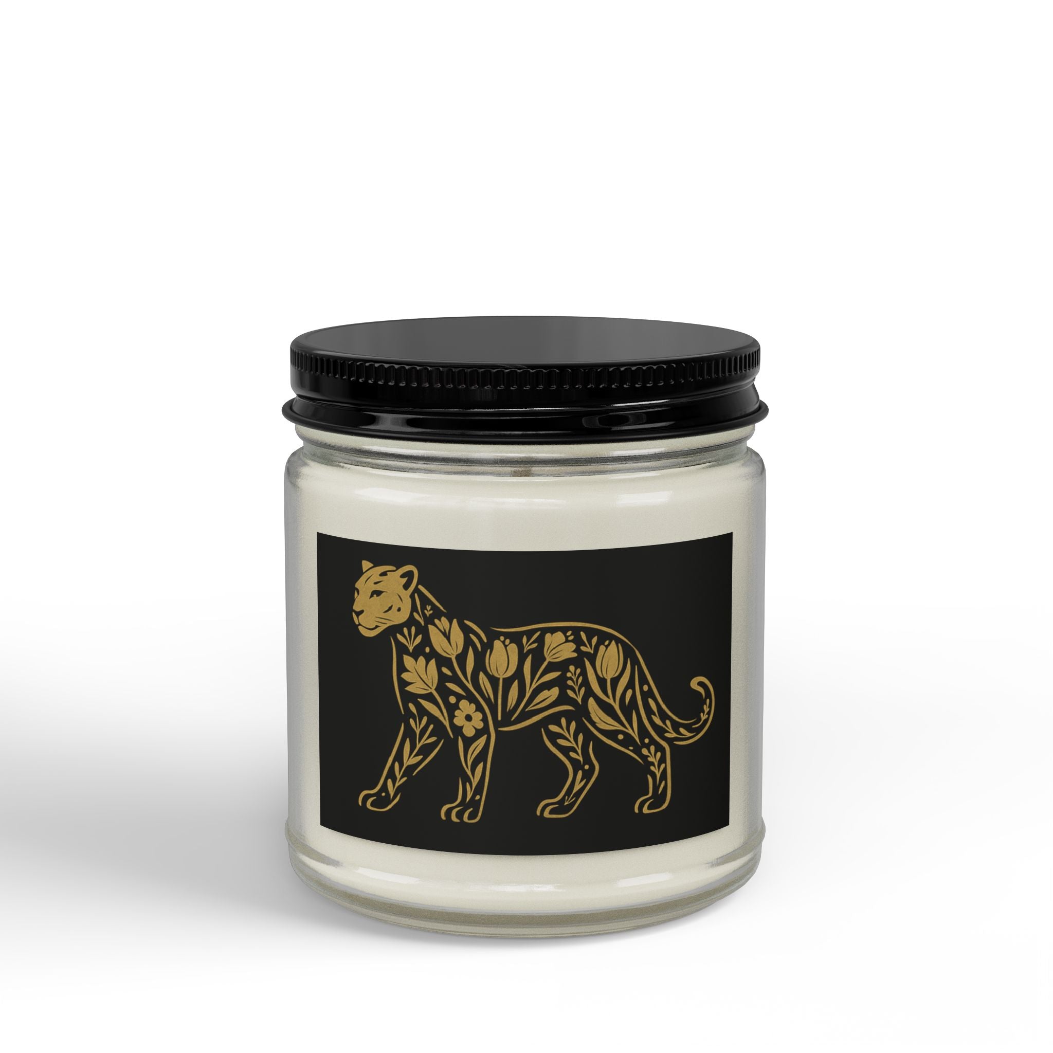 Presidential Amber Glass Candle — Golden Leopard