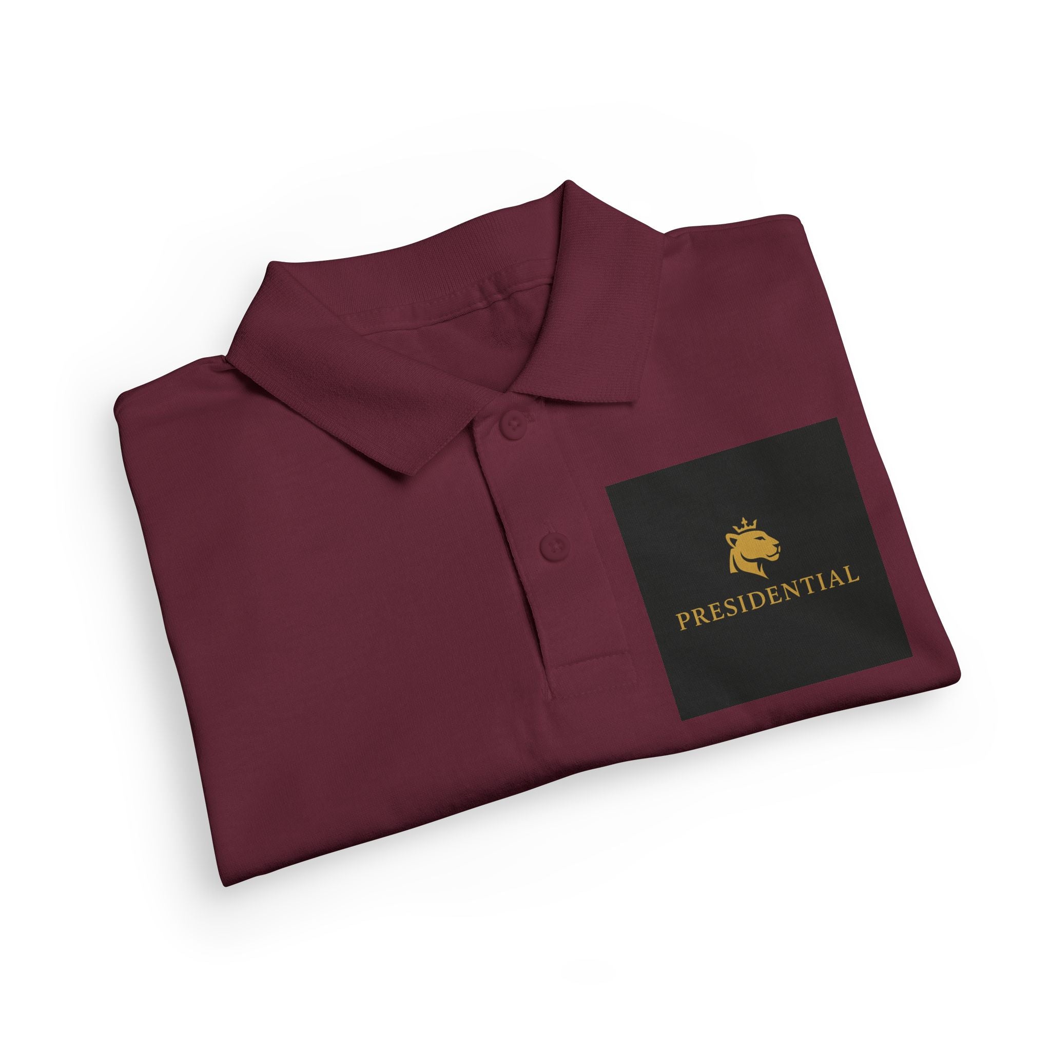 Youth Polo — Presidential Clothing Brand Logo (Gold Leopard)