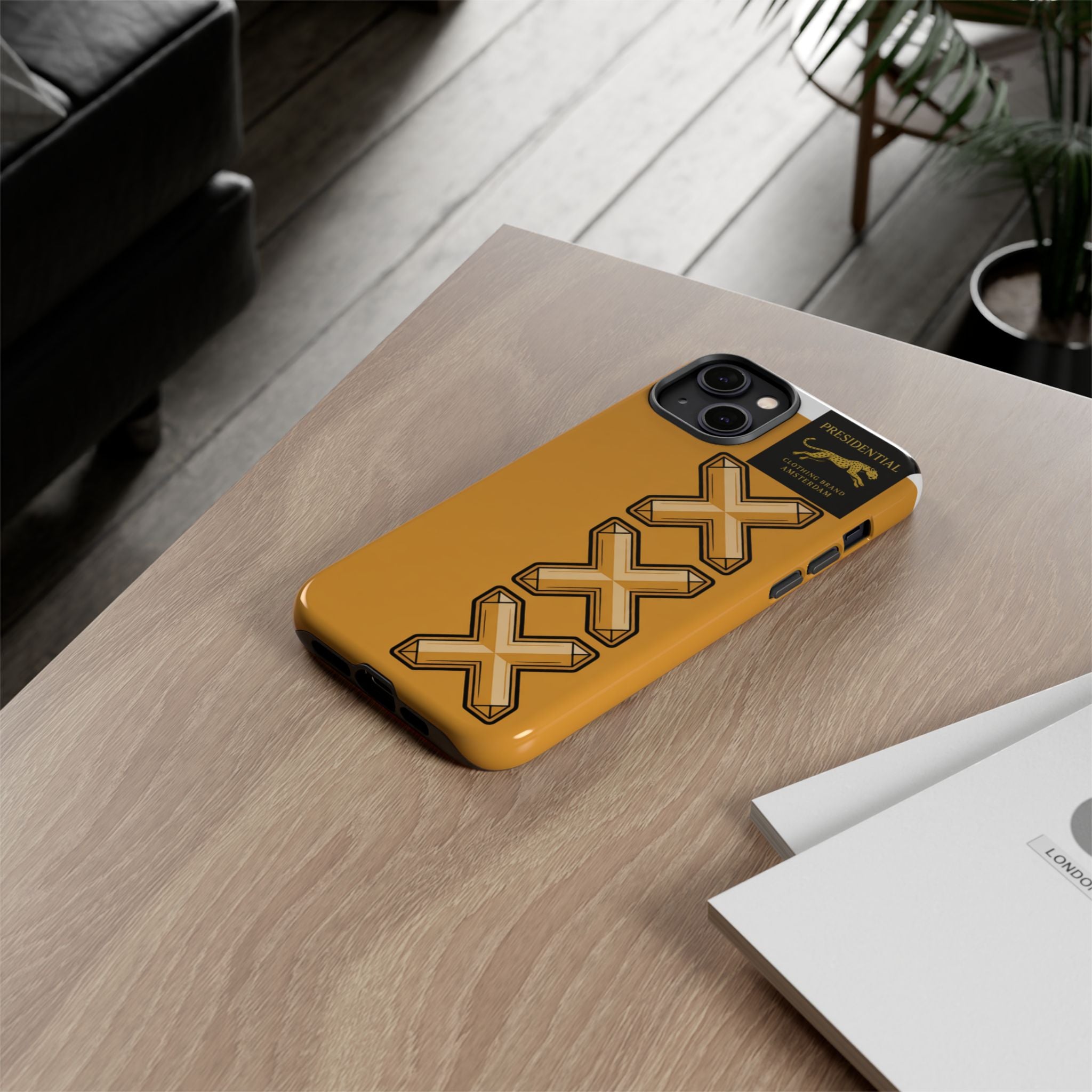 Amsterdam XXX Gold Tough Phone Case – Presidential Lion Design